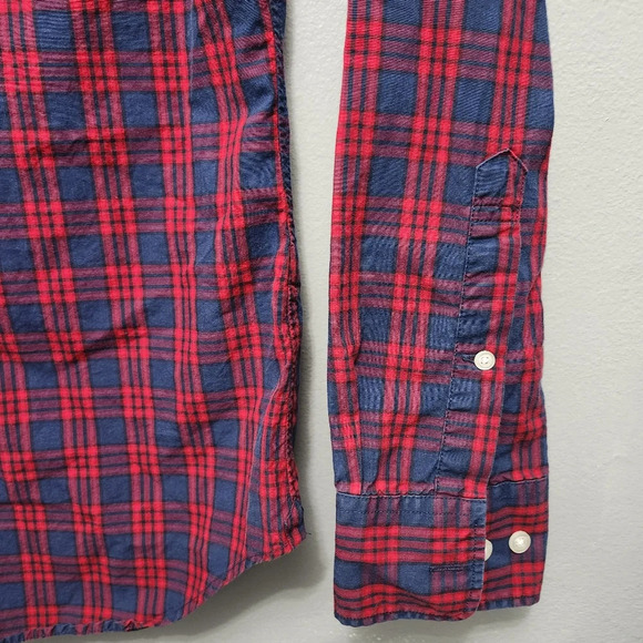 Bonobos men's button-down shirt plaid red and blue size S slim fit long … - Picture 3 of 8